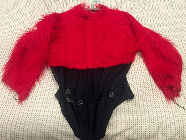 Red fur costume piece